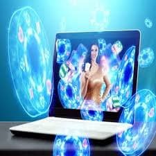 Giao diện casino trực tuyến poker hand với slot online và live dealer hiện đại